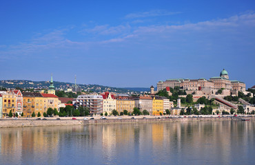 Budapest cityscape, morning view of Buda landmarks