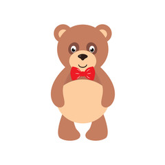 cartoon teddy with tie