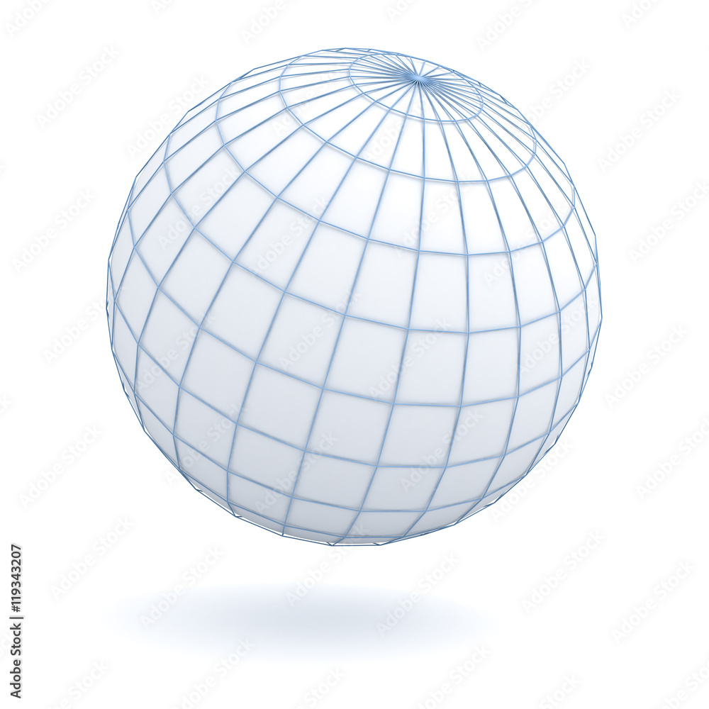 Aufkleber Simple globe earth isolated over white background with shadow 3D rendering