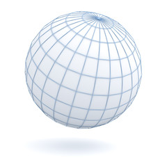 Simple globe earth isolated over white background with shadow 3D rendering
