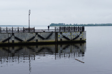 Embankment of Northern Dvina river, Arkhangelsk, Russia