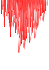 Paint Drips - vector illustration. Red falling red liquid or blood. red nail polish leaking. 3d illustration.