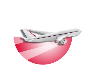 Plane and Poland flag.