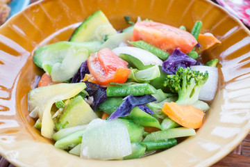 Stir-fried mix colorful vegetables and herb