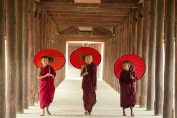 Three novice monks