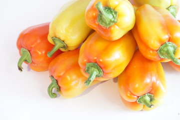 Sweet peppers isolated on white background. Vegetables isolated.
