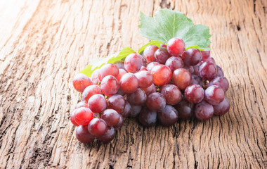 fresh grape on wood background