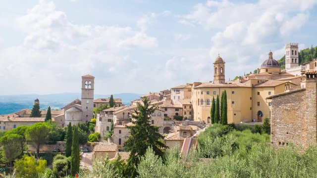 Timelapse panorama of Assisi, Umbria, Italy
