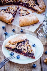 homemade galette with blueberries and walnuts