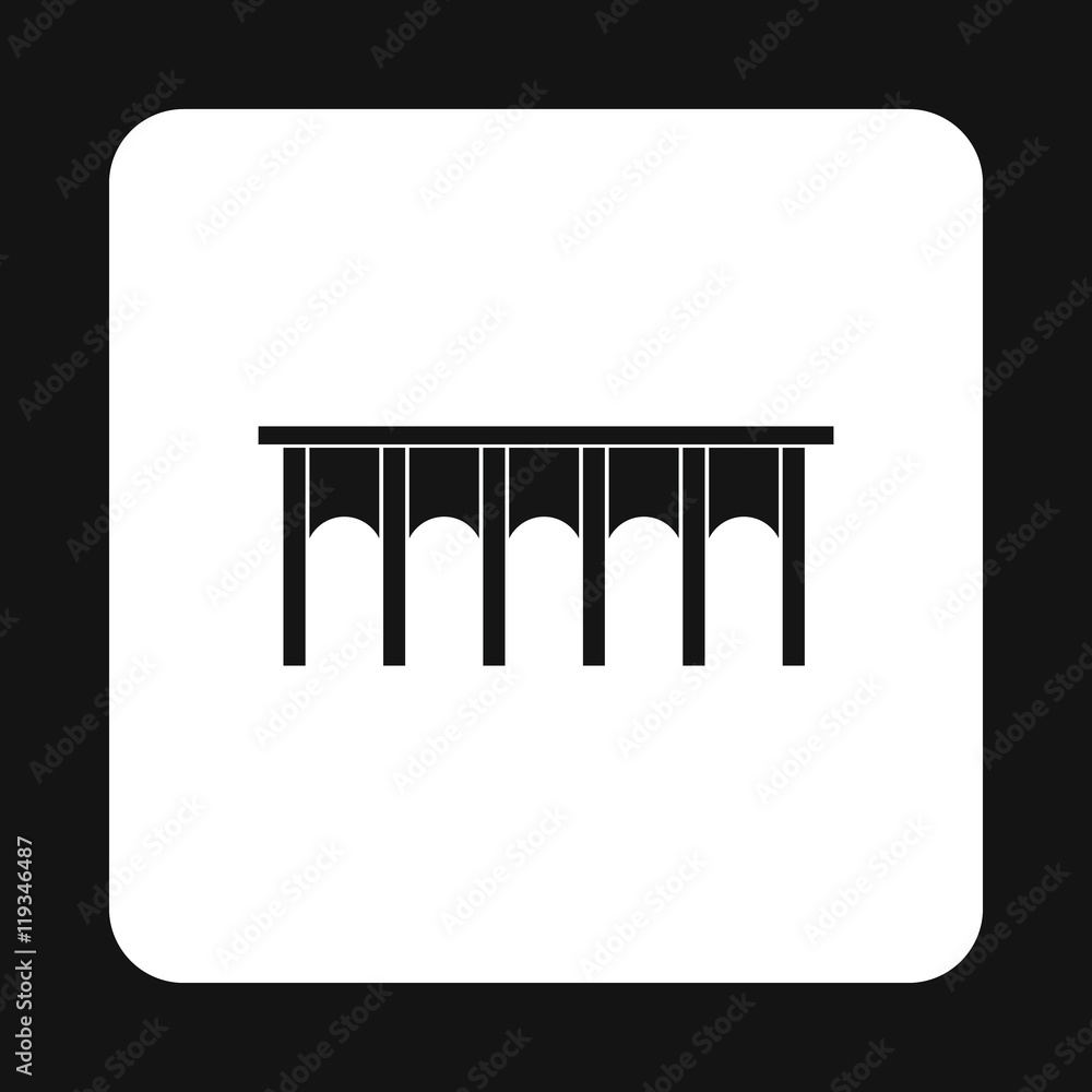 Poster high bridge icon in simple style isolated on white background. construction symbol