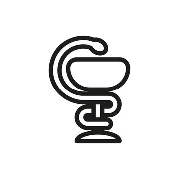 Pharmacy symbol medical snake and cup isolated
