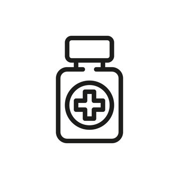 bottle pill icon isolated on white background