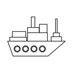 Fototapeta premium flat design merchant container ship icon vector illustration