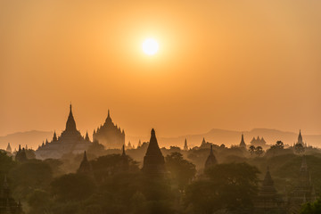 Sun set over pagoda