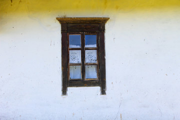 Detail of a window of  ukrainian ethnic rural house