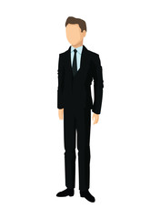 flat design faceless businessman icon vector illustration