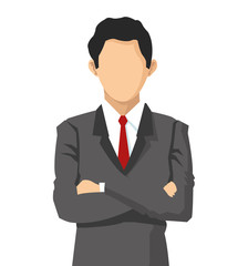 flat design faceless businessman icon vector illustration