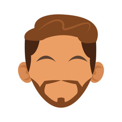 flat design faceless man head icon vector illustration