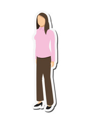 flat design woman character icon vector illustration