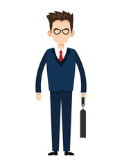 flat design faceless businessman icon vector illustration