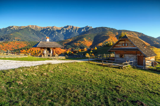 Autumn rural landscape near Bran,Transylvania,Romania,Europe