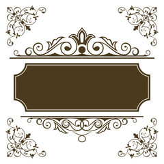 Vintage frame vector template with copy space.