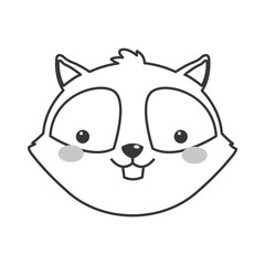 flat design cute squirrel cartoon icon vector illustration