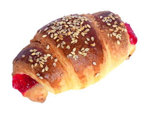 Croissant top view isolated