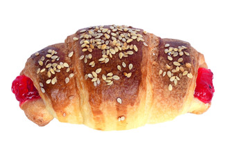 Croissant top view isolated