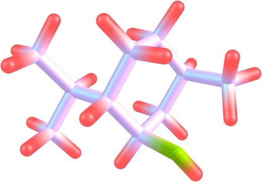 Menthol molecular structure isolated on white