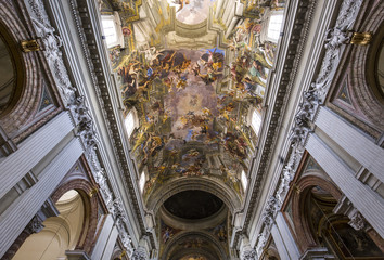  Frescoes of Andrea Pozzo on sant  Ignazio church ceilings, Rome, Ital