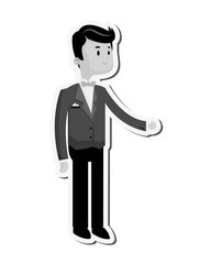 Obraz premium flat design happy groom icon vector illustration