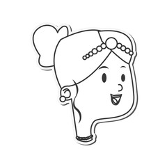 flat design happy bride icon vector illustration