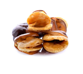 dried broad bean  on white background
