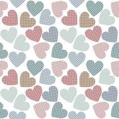 Beautiful seamless pattern with colorful hearts
