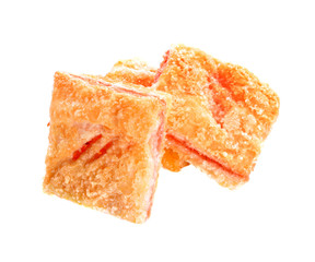 Pineapple pie on white background