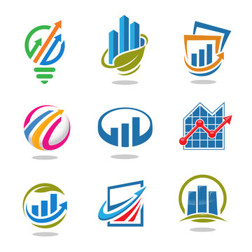 best business success marketing idea and finance logo  vector set