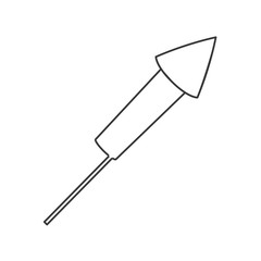 flat design flying firecracker icon vector illustration