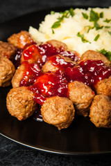 Meatballs and mashed potatoes