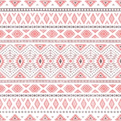 Seamless ethnic background. Geometric lines on a white backgroun
