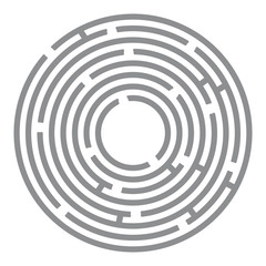 Abstract futuristic maze, gray circles on white background. Vector