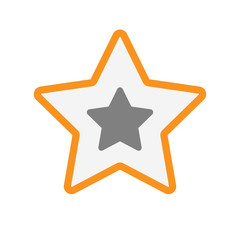 Isolated  line art star icon with a star