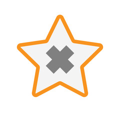 Isolated  line art star icon with an irritating substance sign