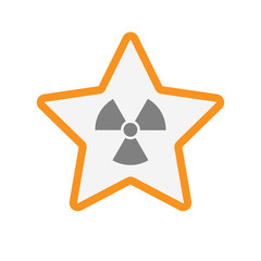 Isolated  line art star icon with a radio activity sign