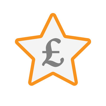 recommend clip art: Isolated  line art star icon with a pound sign