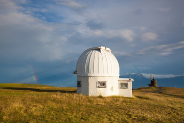 Fototapeta na wymiar Observatory dome in the Gerlitzen Apls in Austria.