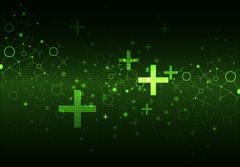 Green science template, DNA molecules background.