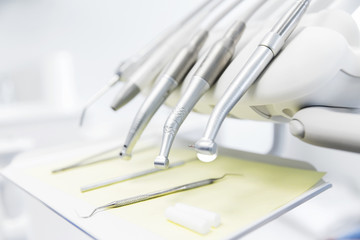 close up of dental instruments