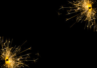 Christmas and newyear party sparkler on black