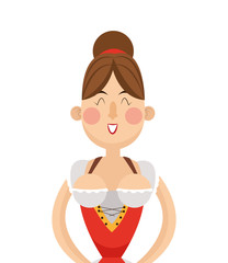 flat design bavarian woman icon vector illustration